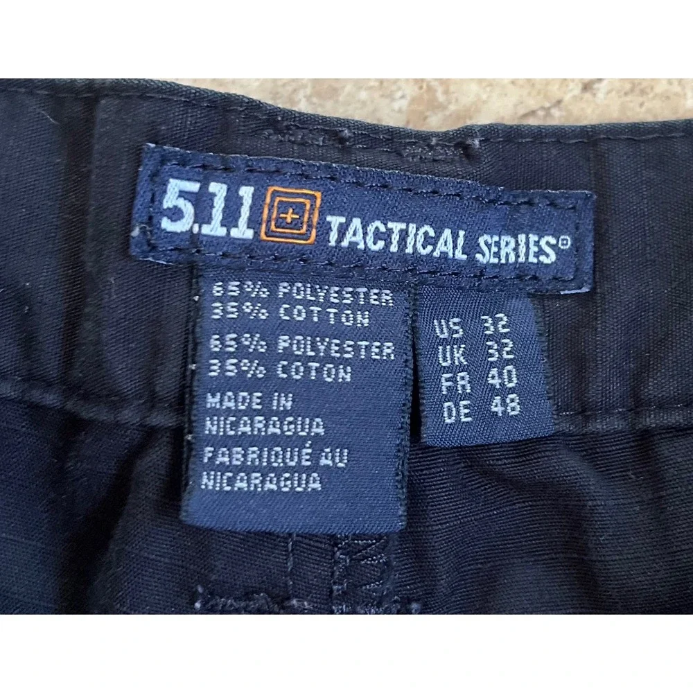 5.11 Tactical Series Mens Black Ripstop Cargo Shorts Size 32 Utility‎ Workwear